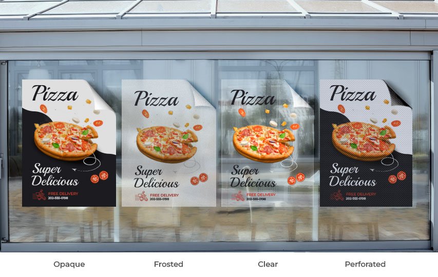 Restaurant Window Decals - Square Signs